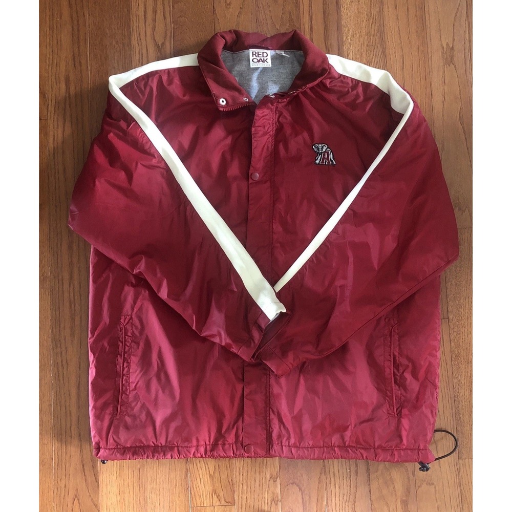 Vintage ALABAMA CRIMSON TIDE Fleece Lined Full Zip Jacket Red Mens Sz Large